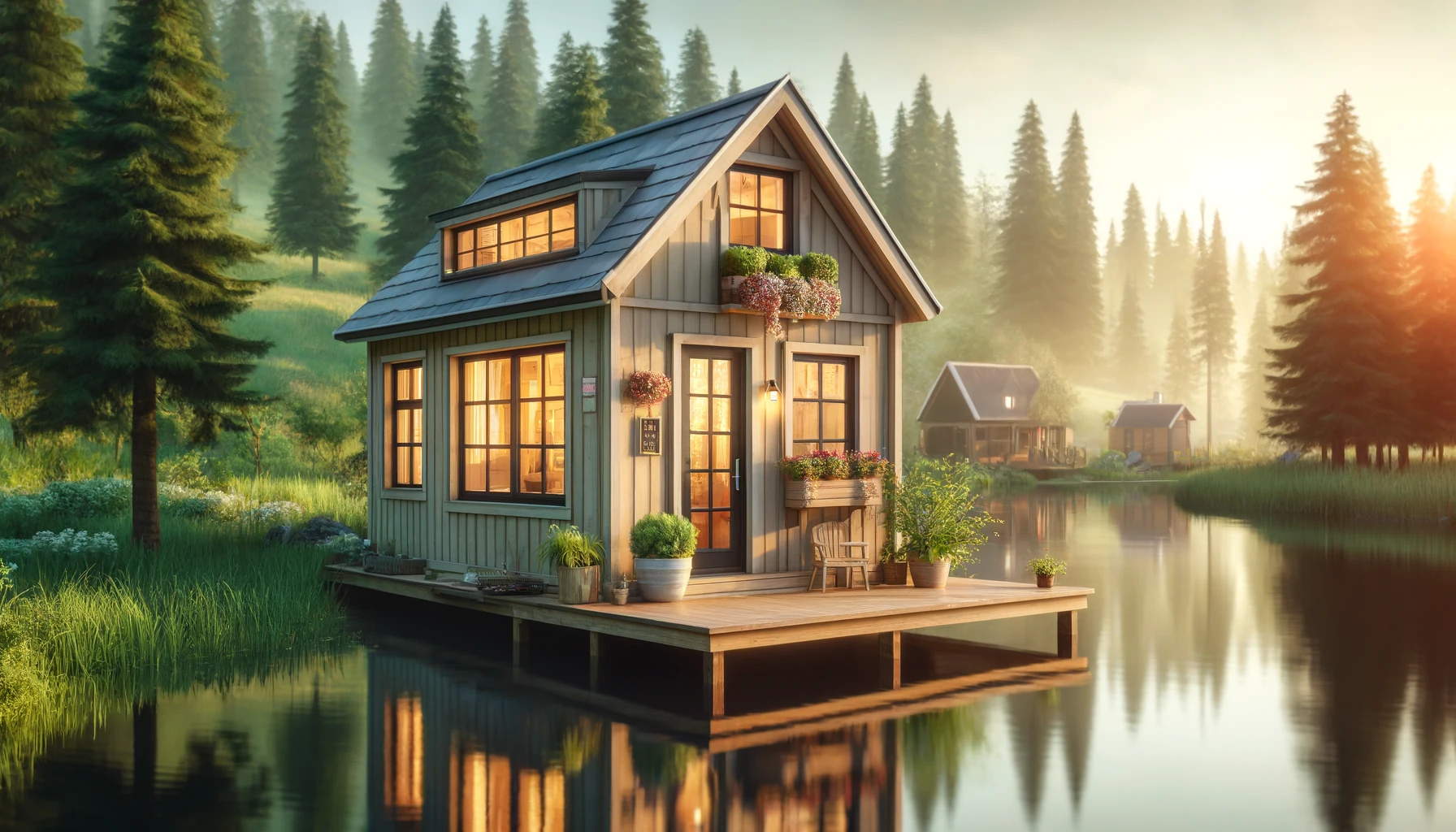 tiny short term rental house on a lake